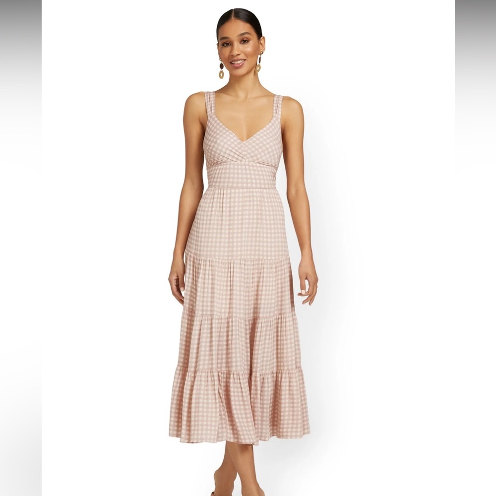 Dress Forum Gingham Tiered Midi Dress